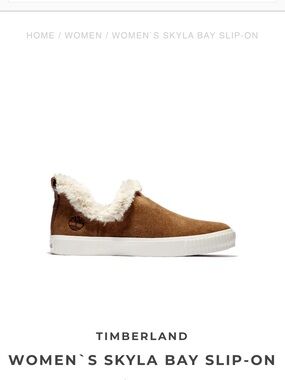 Timberland Chestnut Suede Slip-On with Cream Shearling Lining